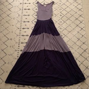 Silence + Noise Color Block Purple Maxi Dress